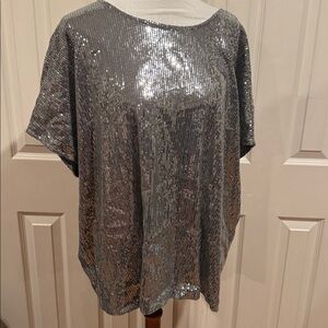 Vintage Sequin Top Blouse Shirt Roamans